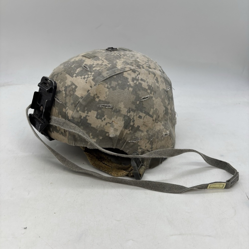 USGI ACH Advanced Combat Helmet Large w/ACU Cover, Chin Strap, Pads, Band & More